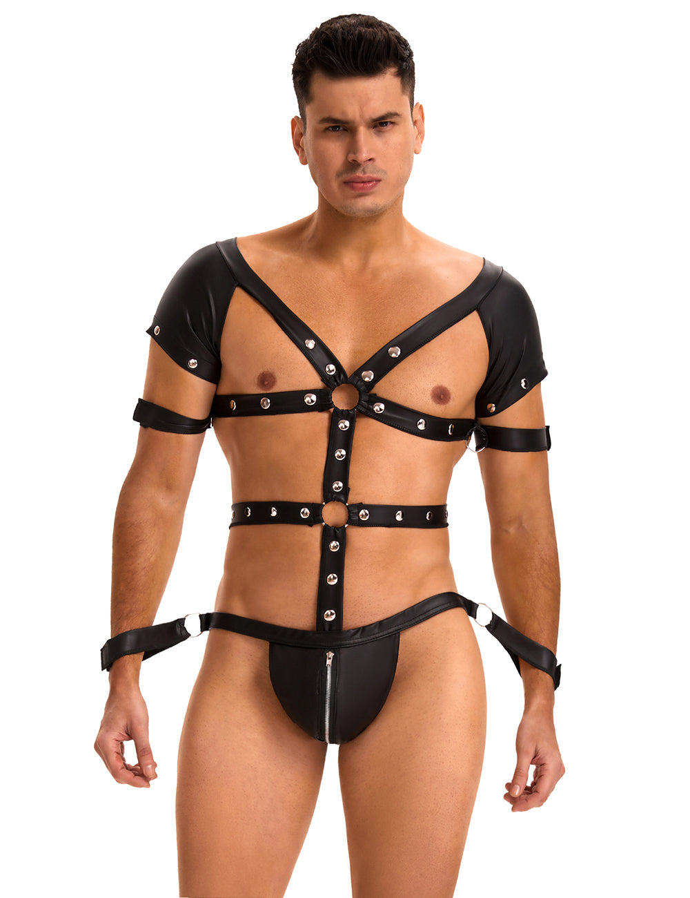 Oh Yeah - Harness Uomo Borchiato con Polsiere