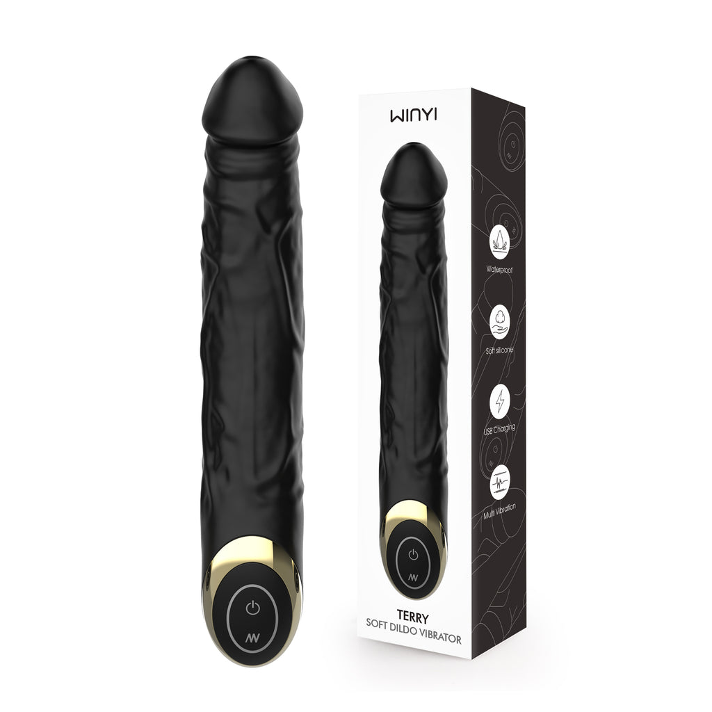 Winyi - Vibratore Realistico Soft Touch - Terry - Nero