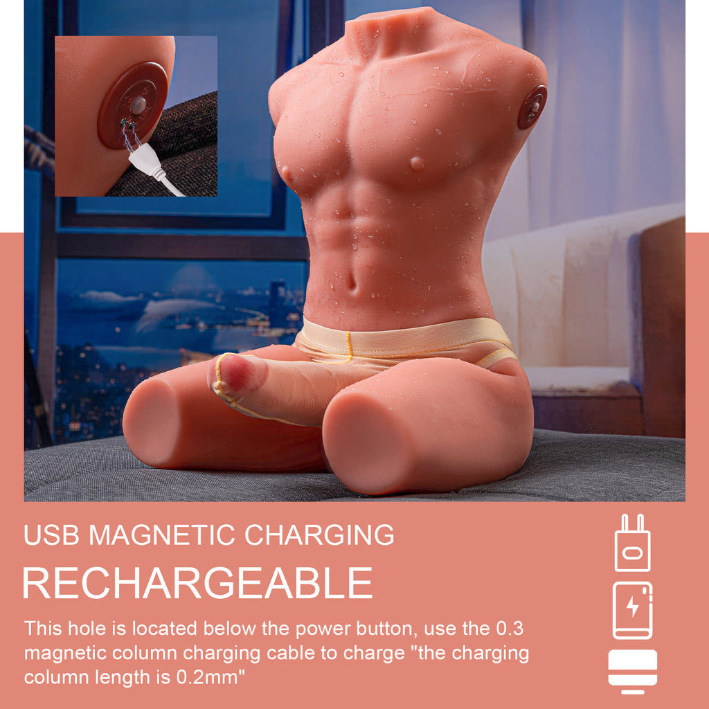 Xise - Jason - Torso Completo con Dildo Funzione Thrusting e Vibrante - 6,7"
