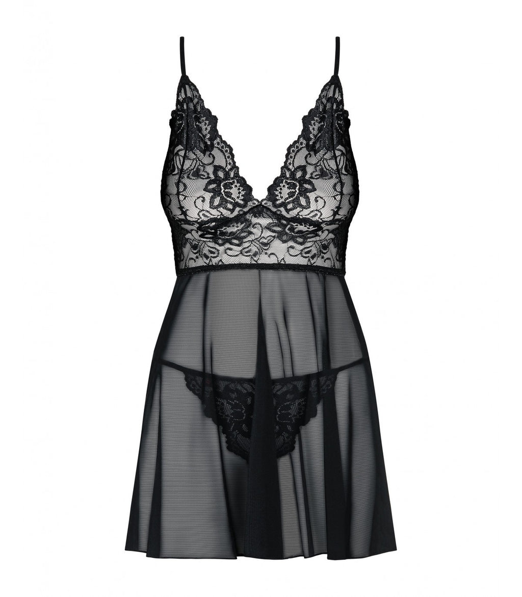 IDILLIA BABYDOLL & THONG BLACK L/XL
